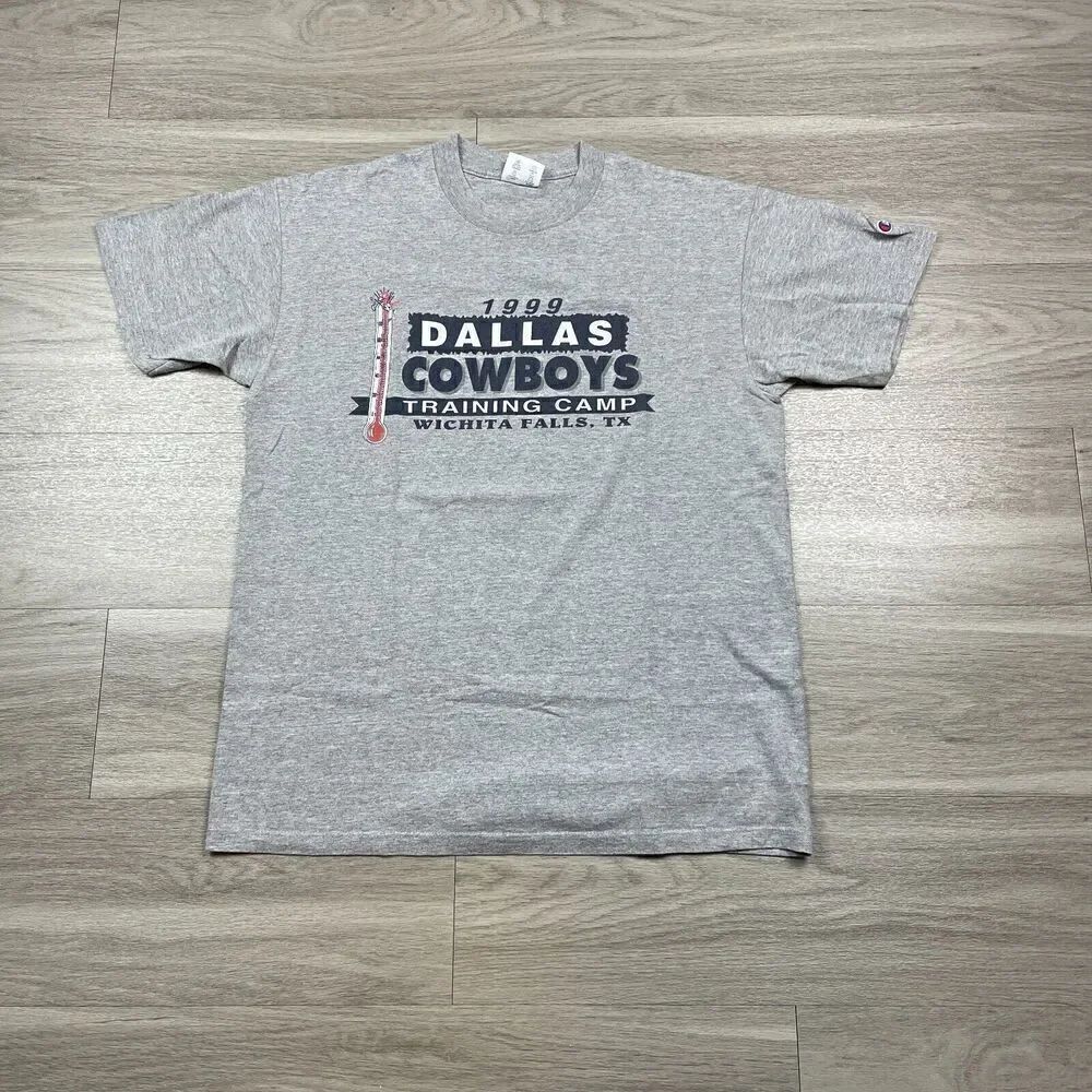 Vintage Dallas Cowboys Shirt Mens Large Gray Champion Football NFL 90s Training